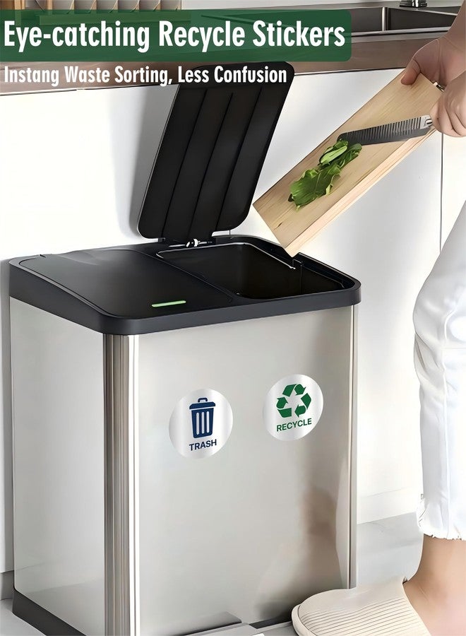 CLVJQ Recycle Stickers for Trash Bins 4Pcs, Waterproof Self-Adhesive Trash and Recycle Stickers for Home, Office, Hotel, Apartment, School, Recycling Signs for Indoor/Outdoor Garbage Can - Image 4