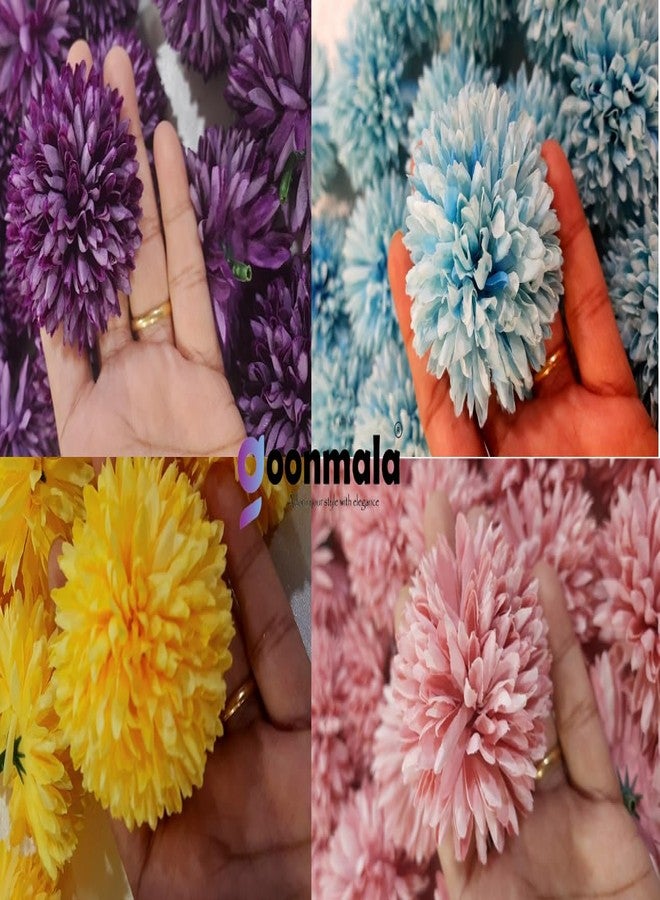Goonmala Artificial Chrysanthemum Ball Hydrangea febric Flower Without Stick for Home, Office Decoration and Craft (Gajri) - Image 4