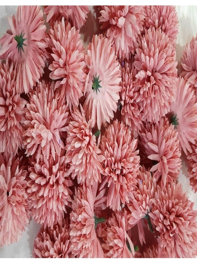 Goonmala Artificial Chrysanthemum Ball Hydrangea febric Flower Without Stick for Home, Office Decoration and Craft (Gajri) - Image 1