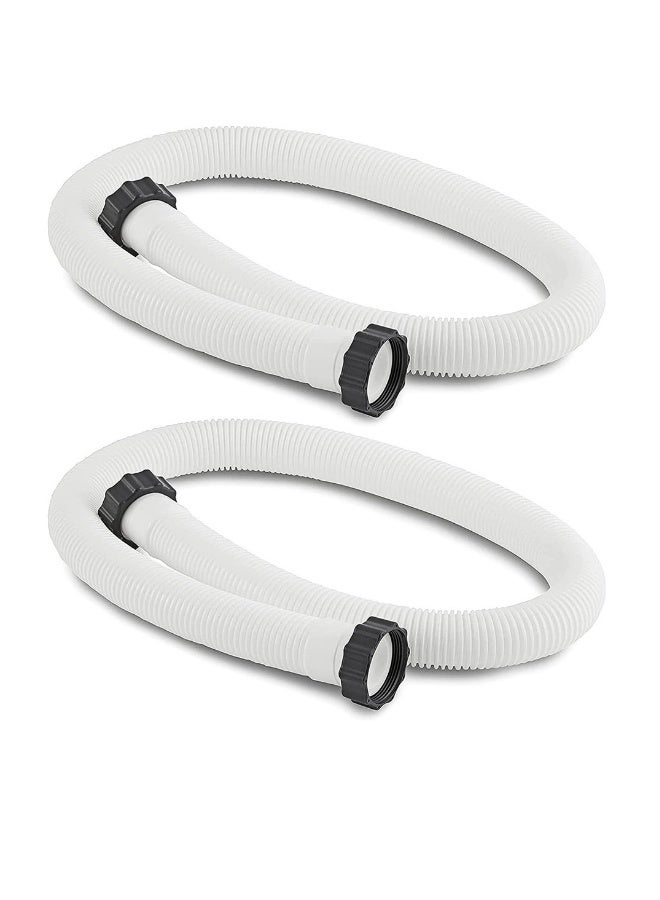 2 Pack 1.5" Diameter Pool Pump Replacement Hose 59" Long Accessory Pool Hoses Easy to Install for Above Ground Pools Saltwater pool System and Filter Pump White