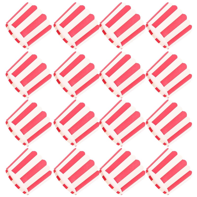 Red White Striped Large Cupcake Wrappers High Temperature Resistant Baking Paper Liners 100pcs - Image 2