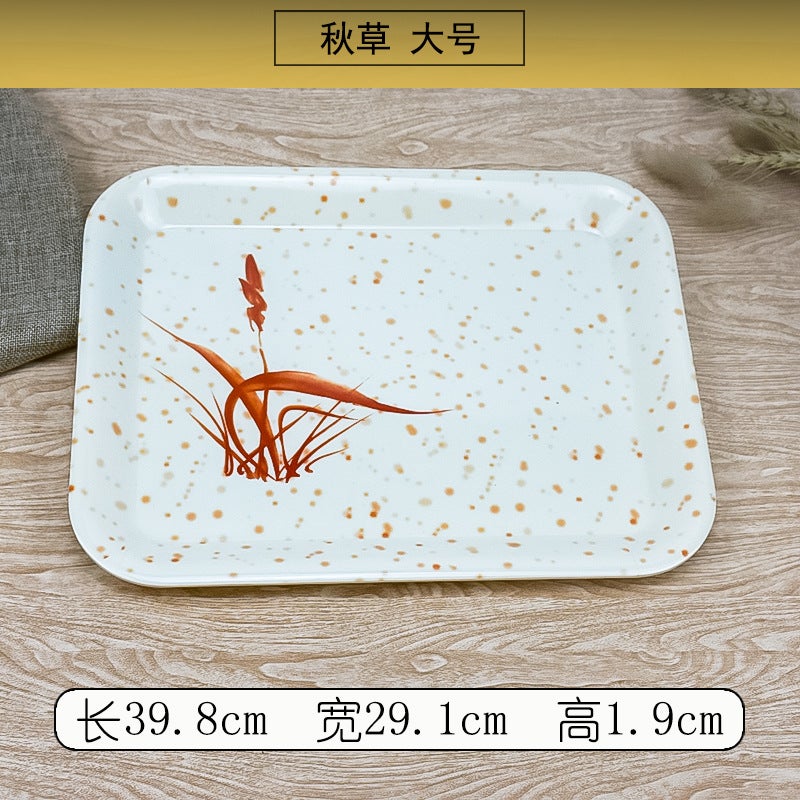 Colorful Melamine Tray Kindergarten Tray Rectangular Plastic Cake Bread Serving Tray Self-Service Fast Food Tray - Image 1