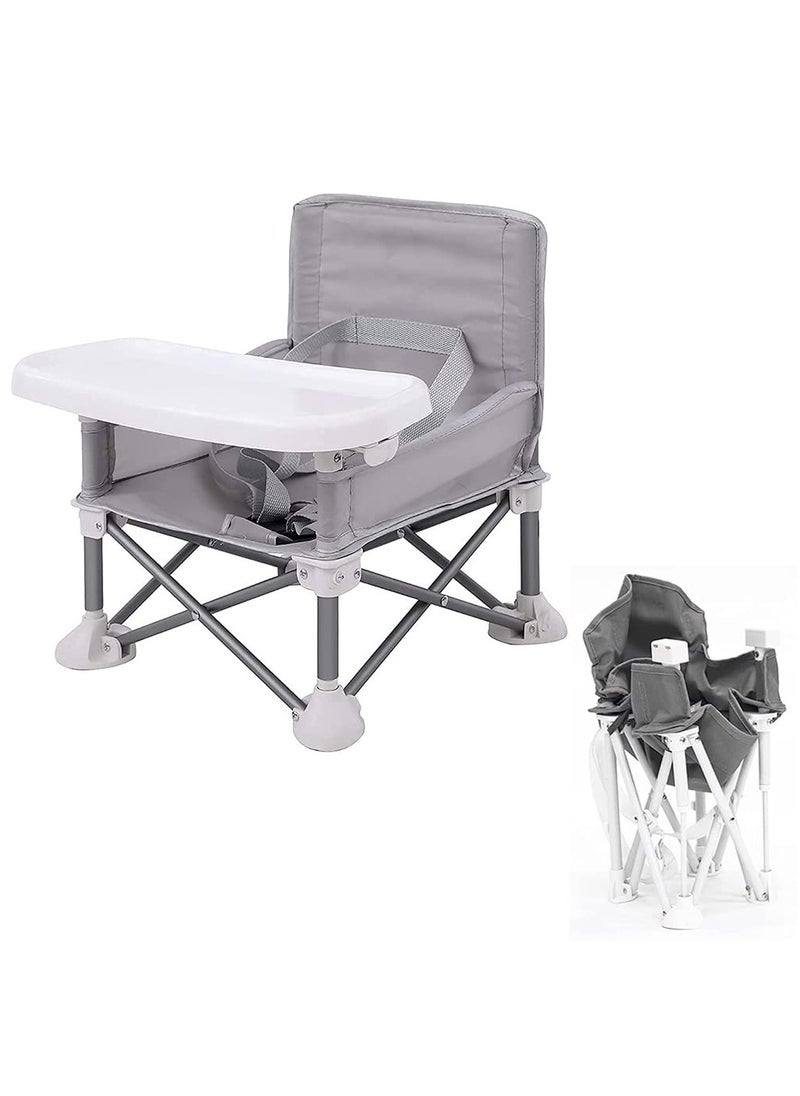DMG TECH Baby Travel Booster Seat for Table With Removable Dining Tray Folding Compact Sit Up Chair for Dining Table for Indoor and Outdoor Camping Beach Lawn Toddlers Kids Boys and Girls  - Image 1