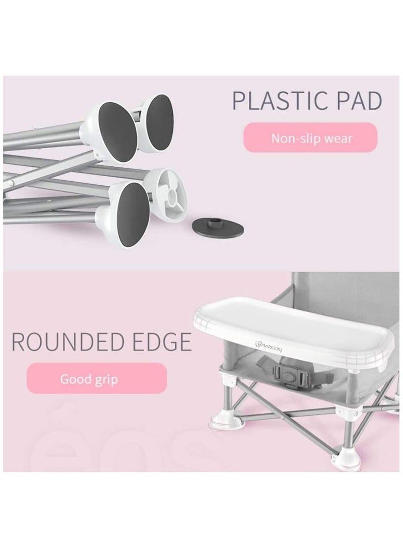 DMG TECH Baby Travel Booster Seat for Table With Removable Dining Tray Folding Compact Sit Up Chair for Dining Table for Indoor and Outdoor Camping Beach Lawn Toddlers Kids Boys and Girls  - Image 2