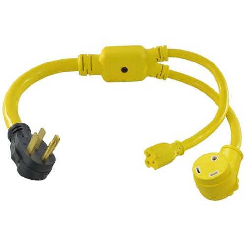 Conntek 14963: 50 Amps 14-50P to TT-30R & 5-15/20R Y-Adapter - Image 1