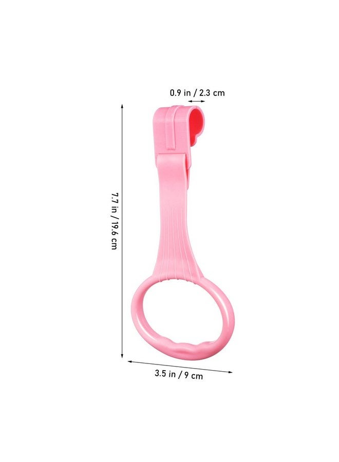 TOYANDONA TOYANDONA 4pcs Baby Pull Up Rings, Plastic Pull Rings Baby Stand Up Assist Rings Baby Exercise Rings for Infant Toddler Baby Playpen Walking Exercise (Pink+White)  - Image 2
