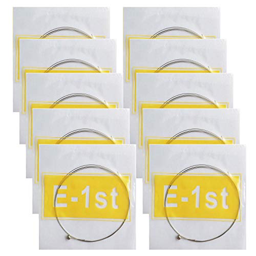 Vencetmat Acoustic Guitar High E Strings, Light Tension – Corrosion-Resistant Rust-Prevent Brass, Offers a Bright and Well-Balanced Acoustic Tone High E 1st 10 Pack - Image 1