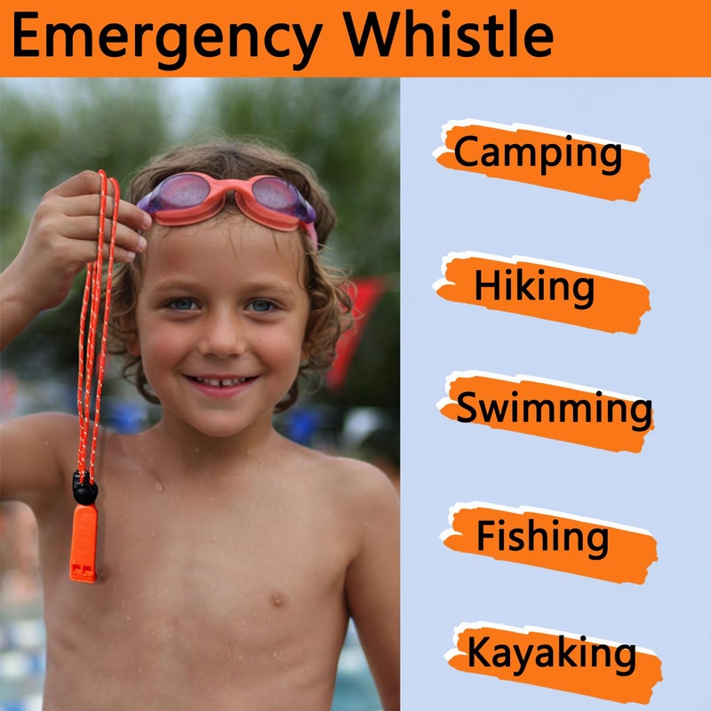 Amzonly Emergency Whistle, 120db Safety Whistle Survival Shrill Loud for Camping Hiking Hunting Boating Fishing Life Vest Jacket Rescue Signaling Kids Lifeguard 5 Pack- Black - Image 3