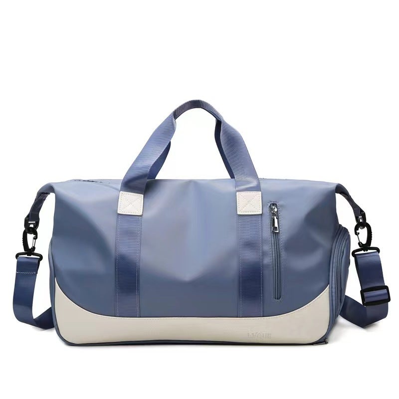 Yoga Swimming Fitness Bag Printed Logo Cross-border Shoe Warehouse Large Capacity Travel Bag Sleeve Tie Bar Fashion Storage Bag gray blue 