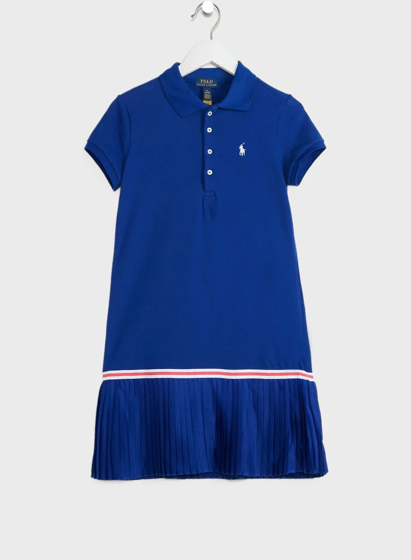 POLO RALPH LAUREN Youth Stripe Waist Polo Dress