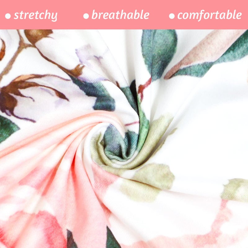 DILIMI Nursing Pillow Cover for Baby Girl and Boy, Ultra Soft Comfortable Stretchy Removable Slipcover for Newborn Breastfeeding Pillows, Watercolor Flower - Image 2