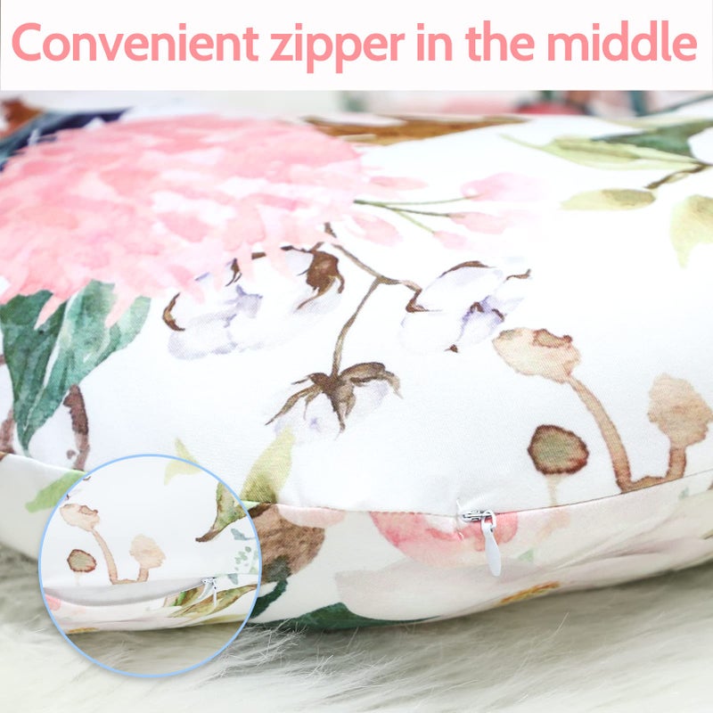 DILIMI Nursing Pillow Cover for Baby Girl and Boy, Ultra Soft Comfortable Stretchy Removable Slipcover for Newborn Breastfeeding Pillows, Watercolor Flower - Image 3