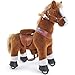 PonyCycle Ride on Horse Pony Ride on Toys for Boys Classic Model U with Brake 30 HeightSize 3 Rocking Horse for Age 34 Riding Horse with Wheels Mechanical Walking Animal Plush Gifts Ux324 - Image 2