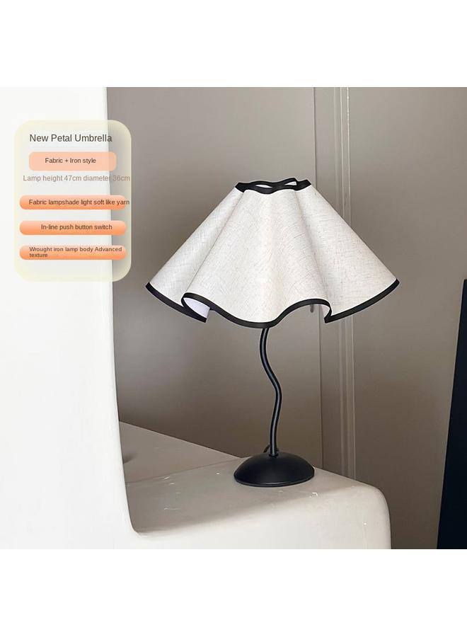 Bluejw Ins Style Modern Simple Table Lamp Bedside Lamp Petal Umbrella Type S-Bar Iron Art Bedroom Atmosphere Lamp Homestay Model Room - Image 1