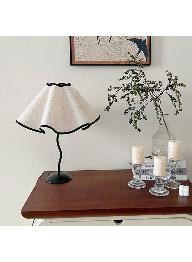 Bluejw Ins Style Modern Simple Table Lamp Bedside Lamp Petal Umbrella Type S-Bar Iron Art Bedroom Atmosphere Lamp Homestay Model Room - Image 3