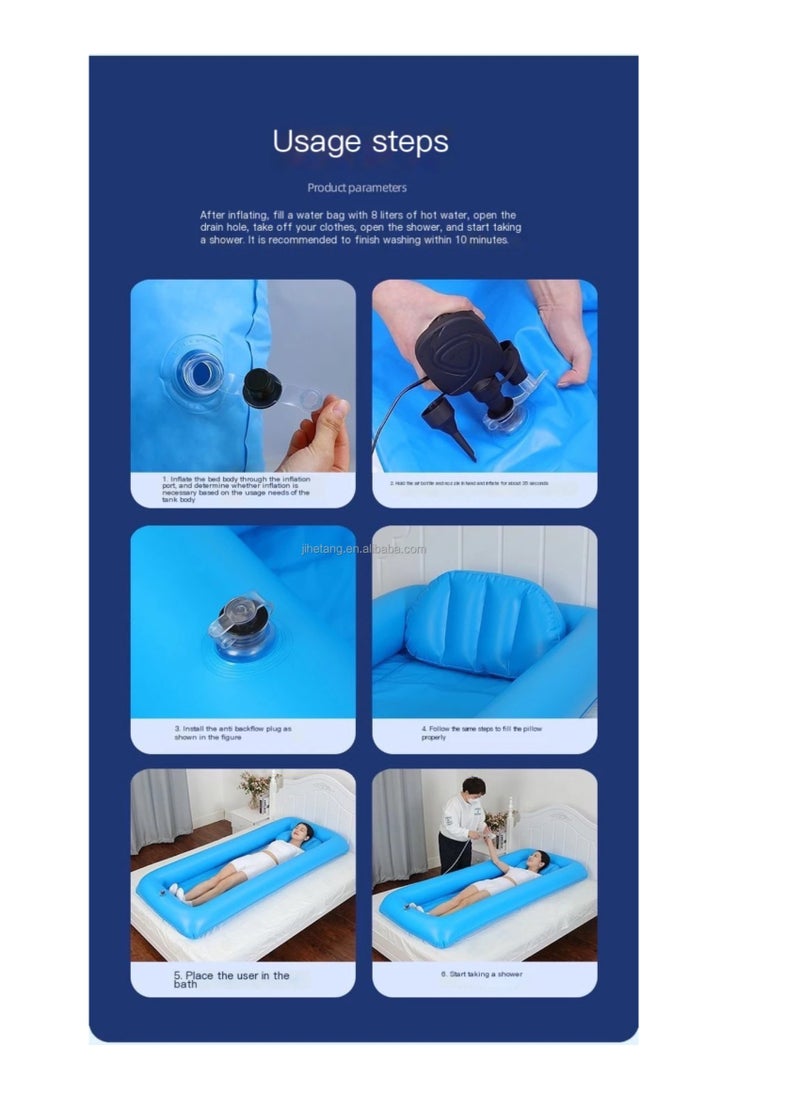 BAIG Elderly Electric Inflatable Shower tub Beds for Paralyzed Patients Nursing Equipment Automatic Pump  - Image 5