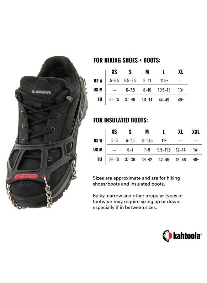 Kahtoola MICROspikes Footwear Traction for Winter Trail Hiking & Ice Mountaineering - Black - Small - Image 5