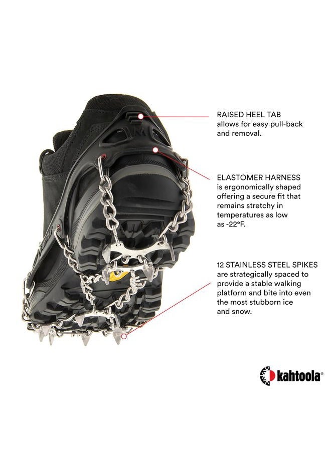 Kahtoola MICROspikes Footwear Traction for Winter Trail Hiking & Ice Mountaineering - Black - Small - Image 4