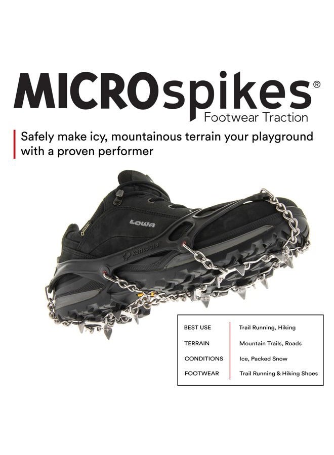 Kahtoola MICROspikes Footwear Traction for Winter Trail Hiking & Ice Mountaineering - Black - Small - Image 2