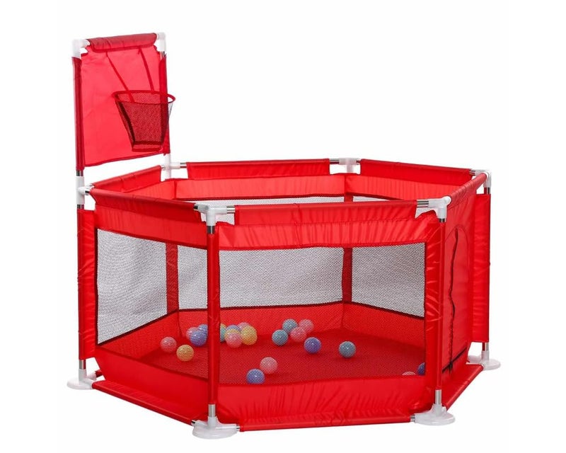 Fantastic-Kids-Toys Foldable Baby Playpen with Basketball Hoop, Floor-Mounted Activity Center, Safety Protection for Babies and Babies While Playing, Code 129 by Fantastic-Kids-Toys(128cm*66.5cm*70cm) - Image 3