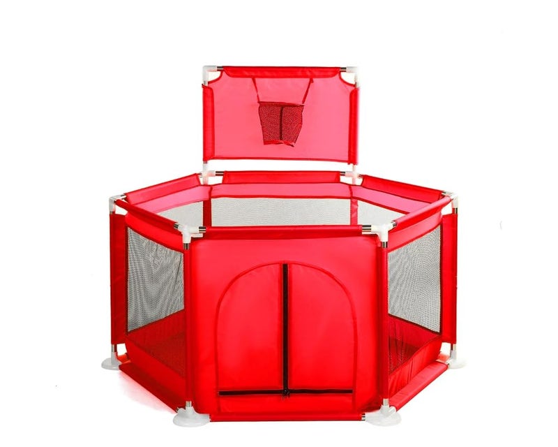 Fantastic-Kids-Toys Foldable Baby Playpen with Basketball Hoop, Floor-Mounted Activity Center, Safety Protection for Babies and Babies While Playing, Code 129 by Fantastic-Kids-Toys(128cm*66.5cm*70cm) - Image 1