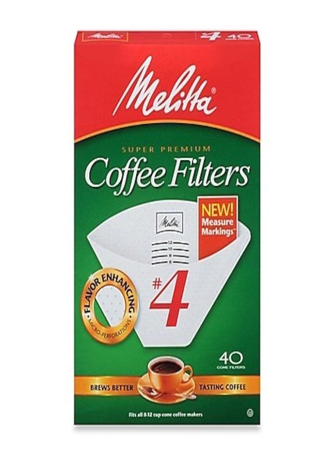 Melitta No. 4 Cone Coffee Filter in White (40 Count) - Image 1