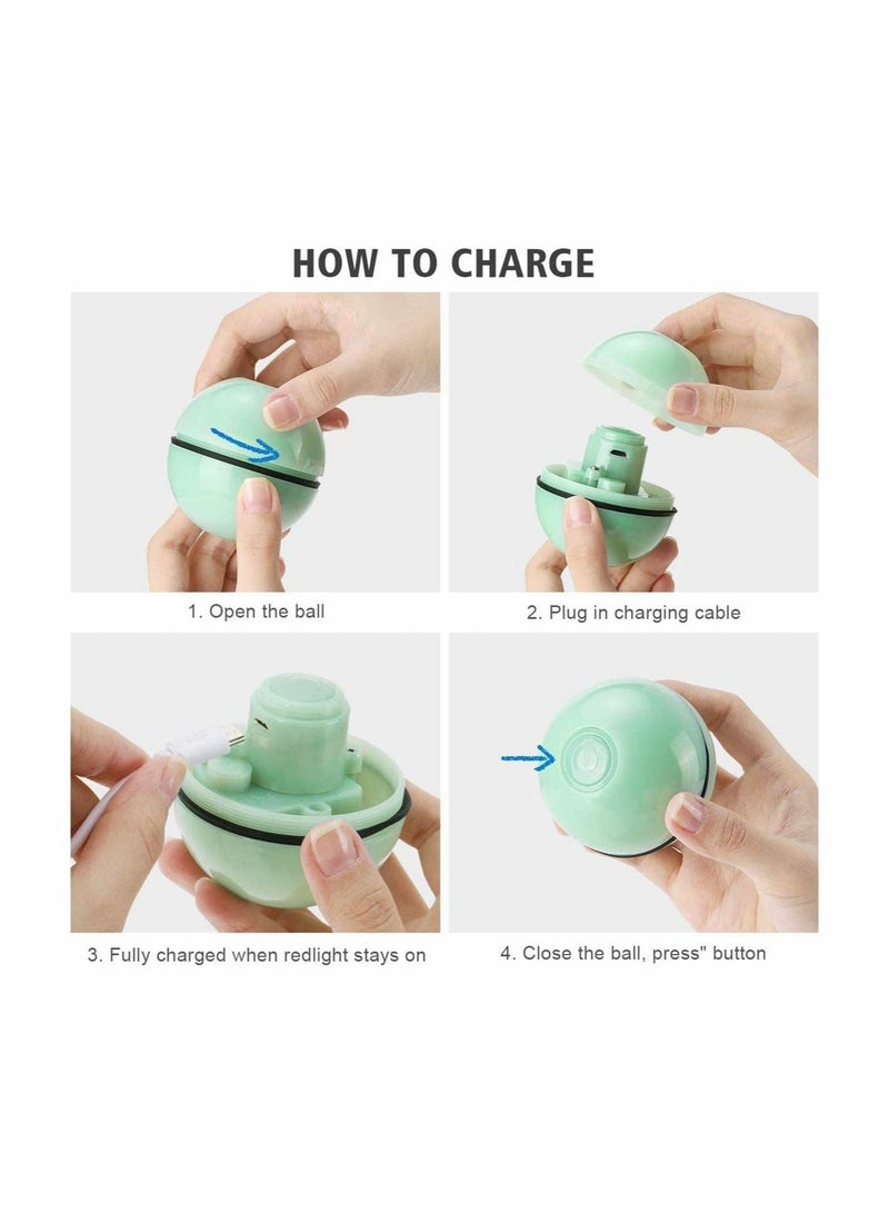 Excefore Interactive Cat Toys Ball 360 Degree Self Rotating Ball with LED Light Timer Function, Stimulate Hunting Instinct Roller - Image 5