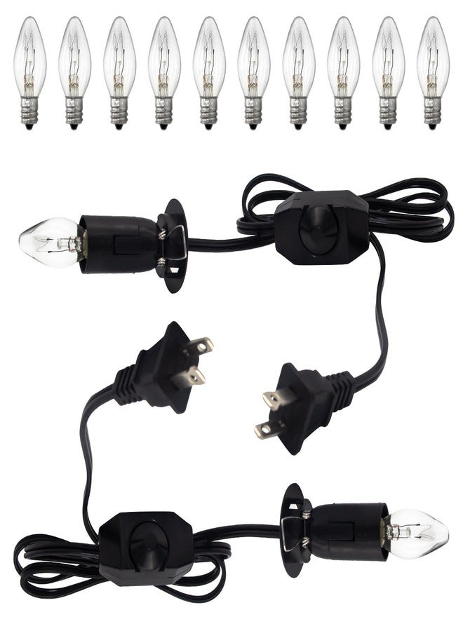 SANJOON 4.9ft Salt Lamp Cord with Dimmer Switch,Original Replacement for Himalayan Crystal Salt Lamps, Christmas Village Accessories, Pumpkin Lights - Image 2