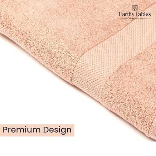 Earthy Fables Premium Face Towels - 100% Combed Cotton, 600 GSM, Ultra Soft, Quick Dry & Highly Absorbent, for Gym, Travel & Acne-Prone Skin, 30x30 cm, Set of 4 (Peach) - Image 3
