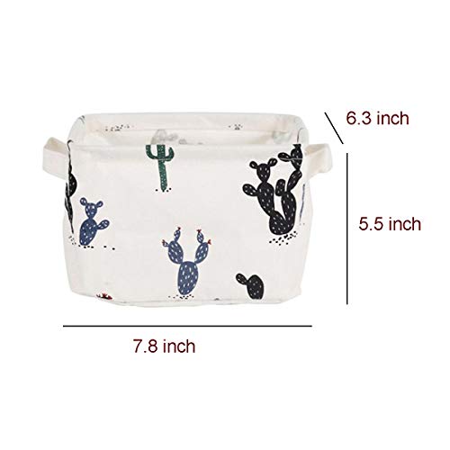 KRLIFCSL Storage Bins Foldable Cactus Storage Basket for Nursery, Kids Toys, Makeup, Small Items, Desktop Organization, Set of 4 (Cream) - Image 2