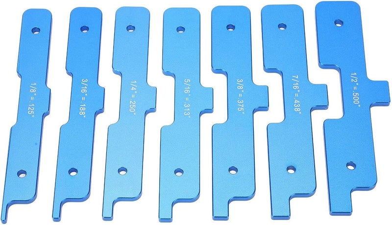 7Pcs Gauge Block Set, Aluminum Alloy Woodworking Measuring Blocks, Clear Scale Setup Bars for Router Table, Height Gauge Kit with Blue Anodized Finish for Precision Woodworking - Image 2