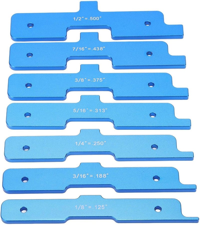 7Pcs Gauge Block Set, Aluminum Alloy Woodworking Measuring Blocks, Clear Scale Setup Bars for Router Table, Height Gauge Kit with Blue Anodized Finish for Precision Woodworking - Image 1