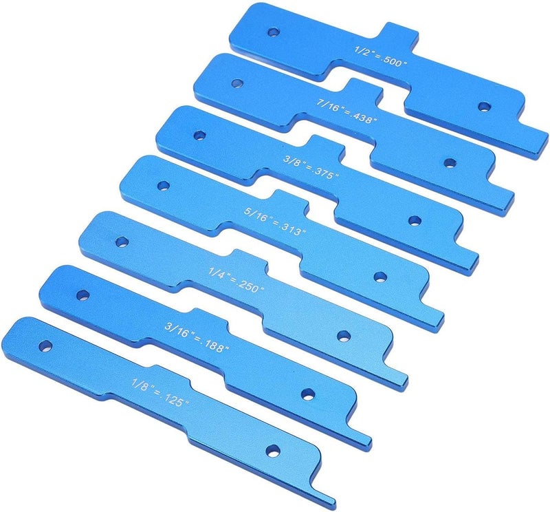 7Pcs Gauge Block Set, Aluminum Alloy Woodworking Measuring Blocks, Clear Scale Setup Bars for Router Table, Height Gauge Kit with Blue Anodized Finish for Precision Woodworking - Image 5