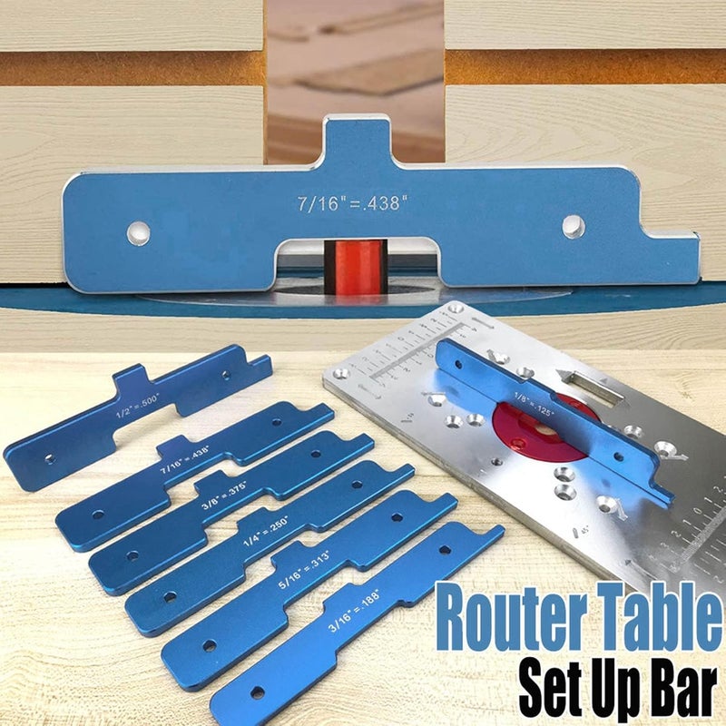7Pcs Gauge Block Set, Aluminum Alloy Woodworking Measuring Blocks, Clear Scale Setup Bars for Router Table, Height Gauge Kit with Blue Anodized Finish for Precision Woodworking - Image 4