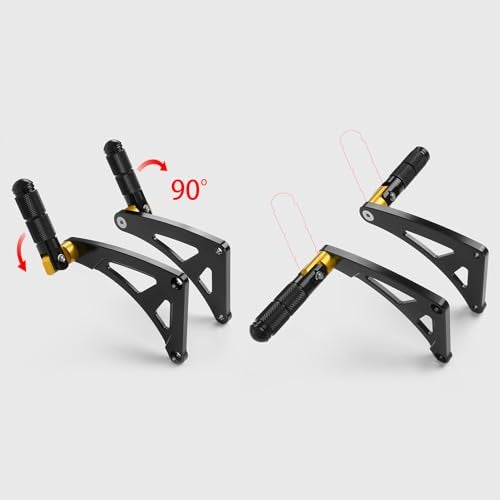GFARDMOTO Passenger Footpegs - CNC Aluminum Footrests Compatible with Honda Monkey 125 / Kawasaki Z125 2018-2025 (JB02/JB03) | Anti-Skid Motorcycle Rearsets (Red) - Image 3