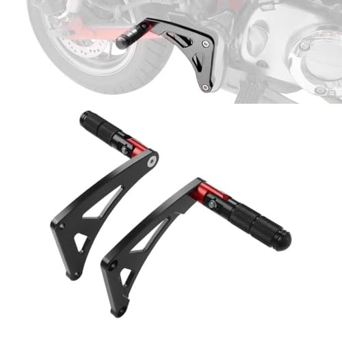 GFARDMOTO Passenger Footpegs - CNC Aluminum Footrests Compatible with Honda Monkey 125 / Kawasaki Z125 2018-2025 (JB02/JB03) | Anti-Skid Motorcycle Rearsets (Red) - Image 1
