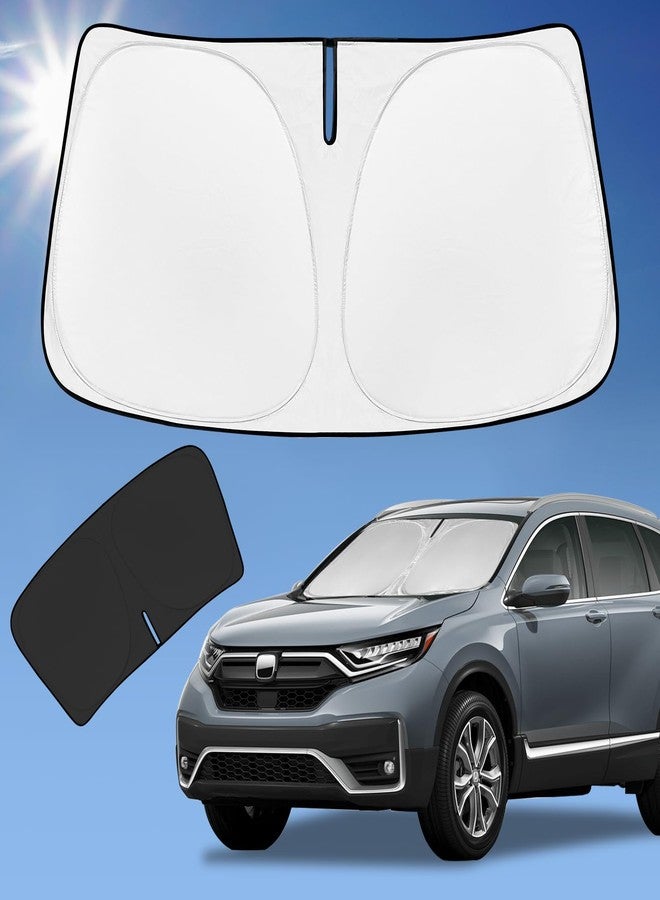 ZOIBV for Honda CR-V CRV 2017-2022 (Not for 2022 Sport) Sun Shade Sunshade Windshield Cover, 4-Layer Front Window Shade Custom Fit CRV Sun Visor 240T Retractable Shade Cooler Car Accessories - Image 1