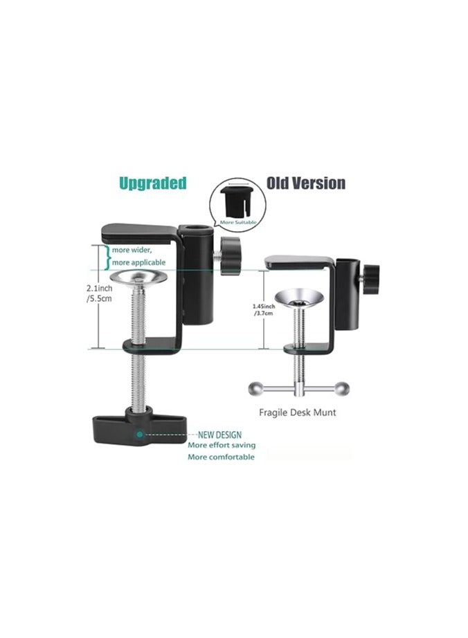 Adjustable Microphone / Mic Suspension Boom Scissor Arm Stand, ELINP Compact Mic Stand Made of Durable Steel for Radio Broadcasting Studio, Sound Studio, Stages, and TV Stations - Image 3