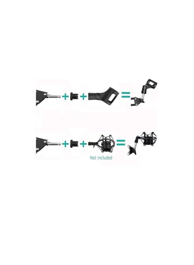 Adjustable Microphone / Mic Suspension Boom Scissor Arm Stand, ELINP Compact Mic Stand Made of Durable Steel for Radio Broadcasting Studio, Sound Studio, Stages, and TV Stations - Image 4