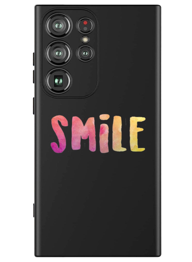 Theodor Protective Slim Fit Case Liquid Silicone Cover with Full Body Protection Anti-Scratch Shockproof Case For Samsung Galaxy S24 Ultra (Black) - Smile - Image 1