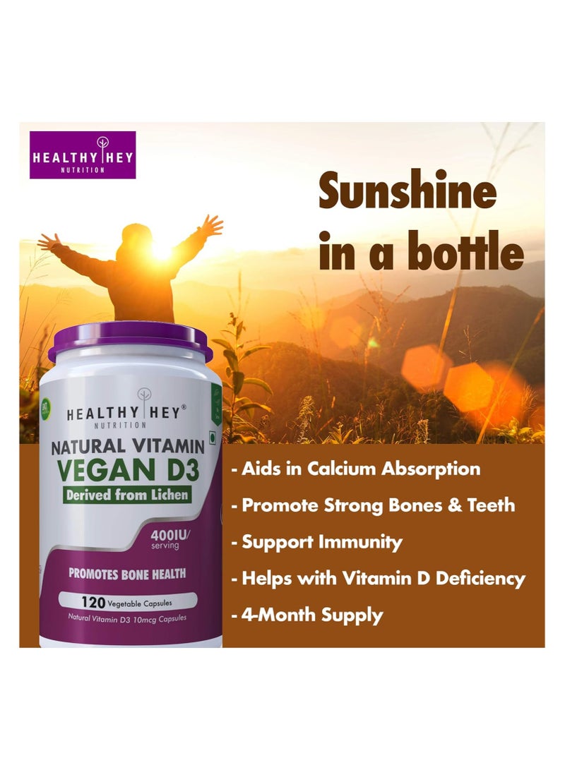 HealthyHey Nutrition HealthyHey Vegan Vitamin D3 - Natural Plant Based - Non GMO - Gluten Free - 400 IU 120 Veg Capsules - Image 4