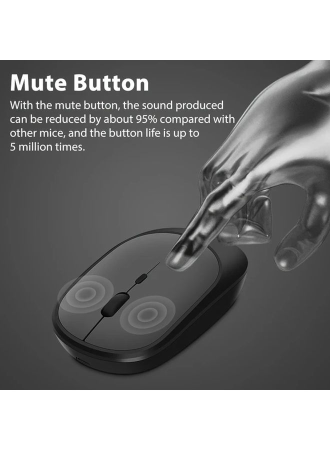 فأرة لاسلكية بيضاء مزدوجة الوضع 2.4G مع جهاز استقبال USB من النوع C قابلة لإعادة الشحن محمولة لأجهزة الكمبيوتر المحمول - Image 5