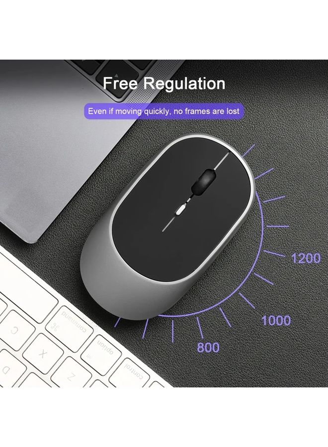 فأرة لاسلكية بيضاء مزدوجة الوضع 2.4G مع جهاز استقبال USB من النوع C قابلة لإعادة الشحن محمولة لأجهزة الكمبيوتر المحمول - Image 1