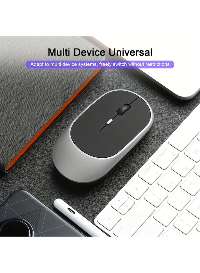 فأرة لاسلكية بيضاء مزدوجة الوضع 2.4G مع جهاز استقبال USB من النوع C قابلة لإعادة الشحن محمولة لأجهزة الكمبيوتر المحمول - Image 4