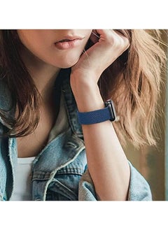 X-level Bands Compatible with Apple Watch 42mm 44mm 45mm 49mm Series 9/8/7/SE/6/5/4/3/2/1 IWatch Ultra/Ultra 2/Braided Women men, Stretchy Woven Nylon Elastic scrunchie Strap Wristbands L  - Image 5