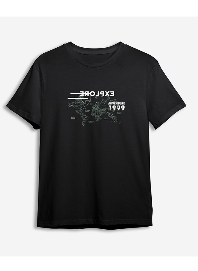 trendyol - Black Back Text Printed Regular/Normal Cut T-shirt TMNSS24TS00219 - Image 1