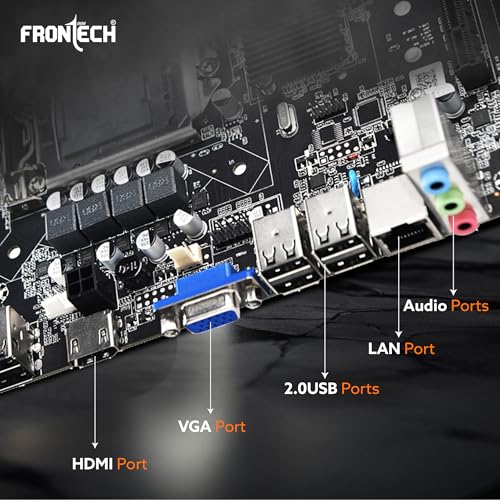 FRONTECH H61 Chipset Motherboard with 2xDDR3 RAM Slots LGA1155 Supports i3/i5/i7 Processors | 6+4 USB Ports | PCIe 16x | 3xSATA Slots | 1xHDMI, 1xVGA, (FT-0487) - Image 3