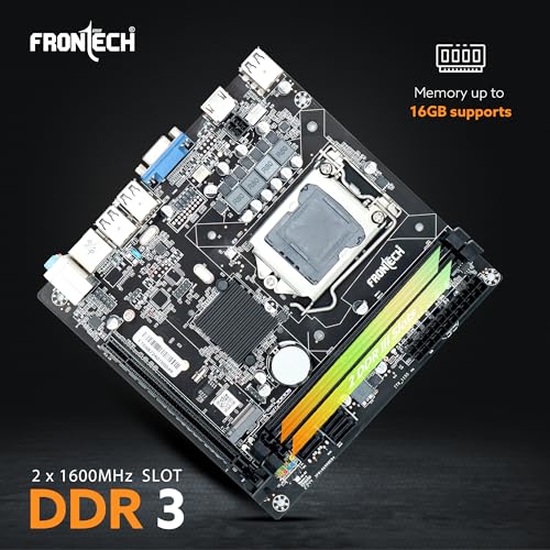 FRONTECH H61 Chipset Motherboard with 2xDDR3 RAM Slots LGA1155 Supports i3/i5/i7 Processors | 6+4 USB Ports | PCIe 16x | 3xSATA Slots | 1xHDMI, 1xVGA, (FT-0487) - Image 4
