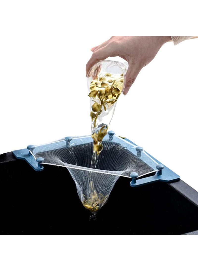 Sweet seven Sink Strainer - Triangular Holder with 100 Disposable Mesh Filters, Blue - Image 1