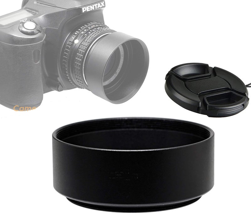 Fotasy Metal 49mm Lens Hood, 49 mm Hood Shade, Compatible with Standard Prime Lense with 49mm Filter Thread Diameter, Screw-in, with 58mm Lens Cap - Image 1